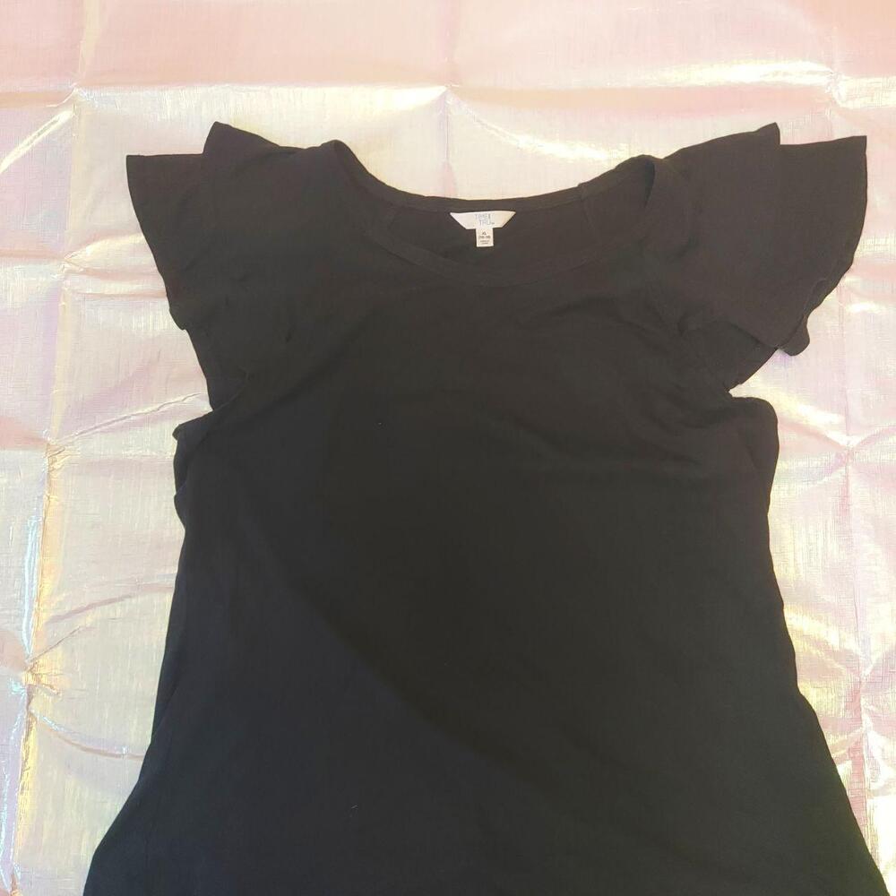 Time and Tru black flutter sleeve top